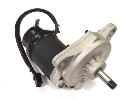 Right Drive Motor Assembly (CM808-075A/CM808-075B) for Jazzy Select & Select GT (Blemished) showing a silver and black electric motor with a visible brake lever and black cord.