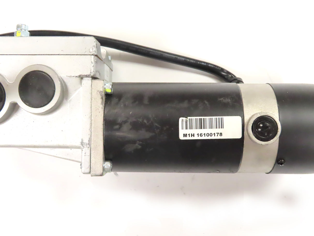 Left Drive Motor Assembly for the Jazzy 610, 1101, 1103 Ultra, 1121 & Jet 3 Ultra (Blemished), showing a black and silver motor with minor cosmetic scratches and a visible barcode.