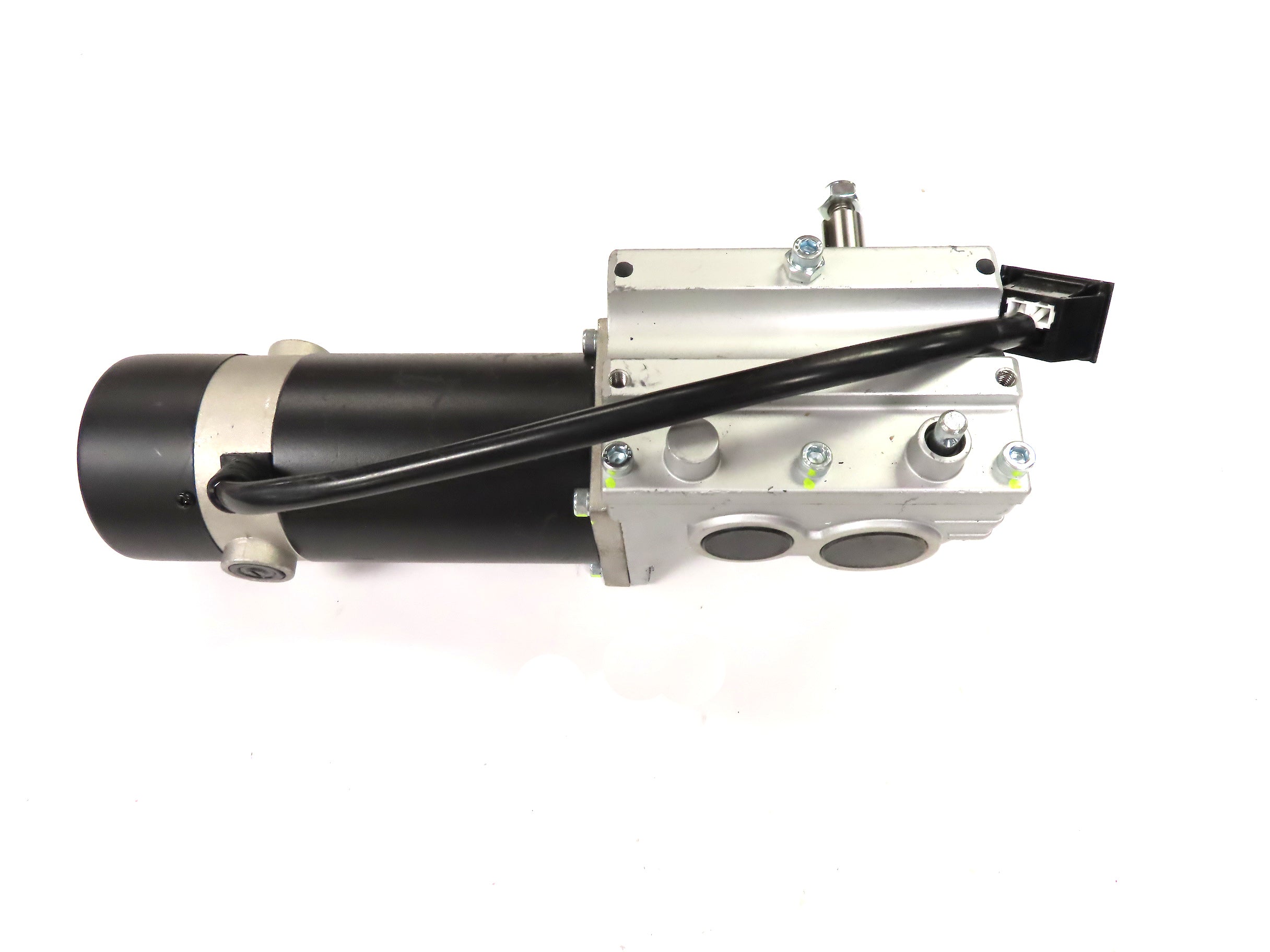 Left Drive Motor Assembly for the Jazzy 610, 1101, 1103 Ultra, 1121 & Jet 3 Ultra (Blemished) with visible screws, a black tube, and minor cosmetic scratches.