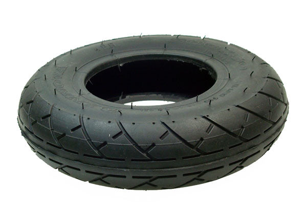 Innova 200x50 (8x2) Scooter Tire featuring a black tread pattern with a central hole, designed as an OEM authorized replacement for Schwinn and Mongoose scooters.