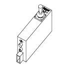 70 Amp Integral Joystick Controller sketch for the Jazzy 1100 power chair, featuring a battery outline and device design. Ensure compatibility with your model before ordering.