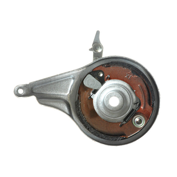 100 mm Internal Expanding Rear Brake Drum Assembly, close-up of a metal auto part showcasing the round expanding mechanism used for gripping the inside of the drum.