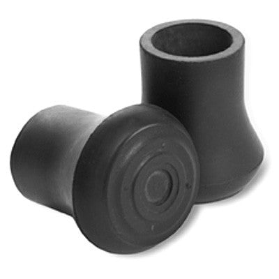 Close-up of Invacare 1 Cane Tip, showcasing its durable black rubber cylindrical design, essential for enhancing cane stability, shock absorption, and protection.