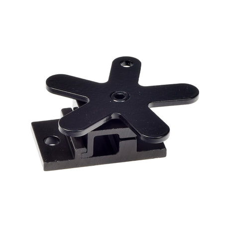 Headrest Mounting Hardware Kit for Invacare TDX Series with Contoura Back Seats, featuring a sturdy black metal bracket with a star-shaped component, designed for secure headrest mounting without twin steel rods.