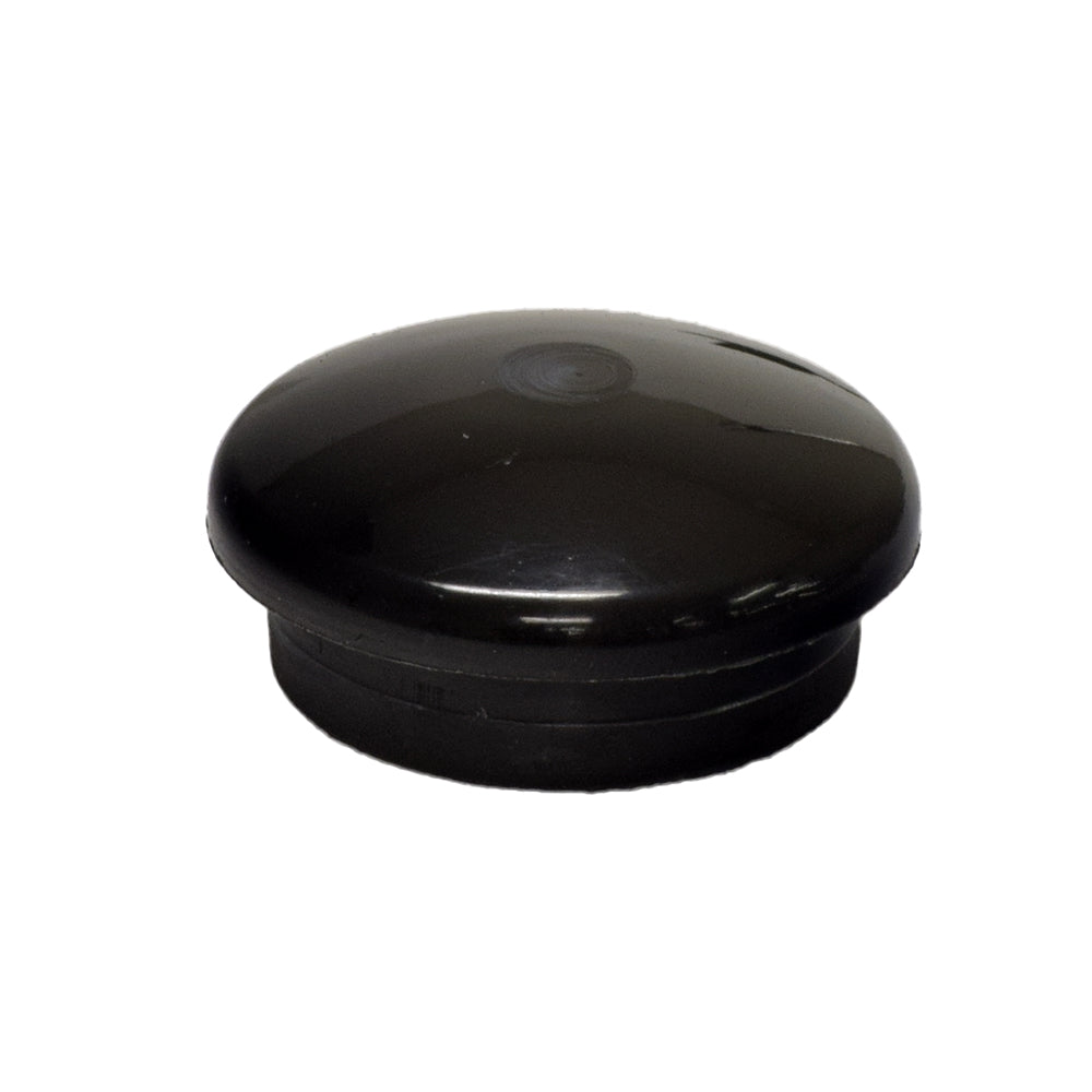 Head Tube Cap for Invacare Custom Aluminum Frame Wheelchairs, shown as a black, round component designed to fit the top of fork assemblies, preventing dirt and moisture from entering the bearings.