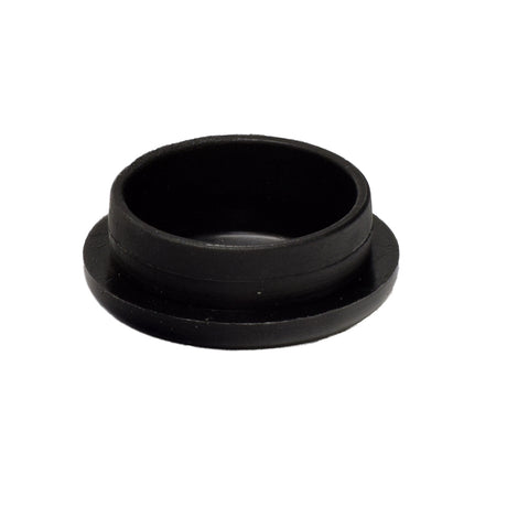 Head Tube Cap for Invacare Custom Aluminum Frame Wheelchairs, featuring a black, round design with a rubber ring, designed to protect the fork assemblies from dirt and moisture.