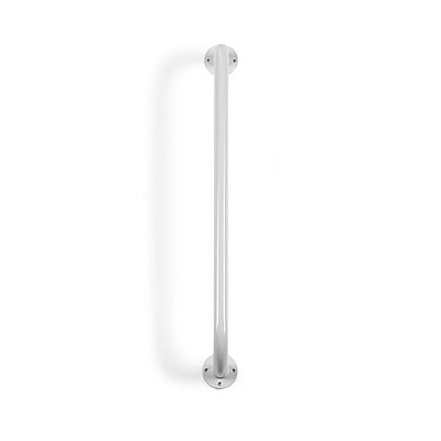 12 Invacare White Vinyl Grab Bar with a soft, contoured grip and sturdy steel core, ideal for home bath and stairwell installations, shown on a plain background.