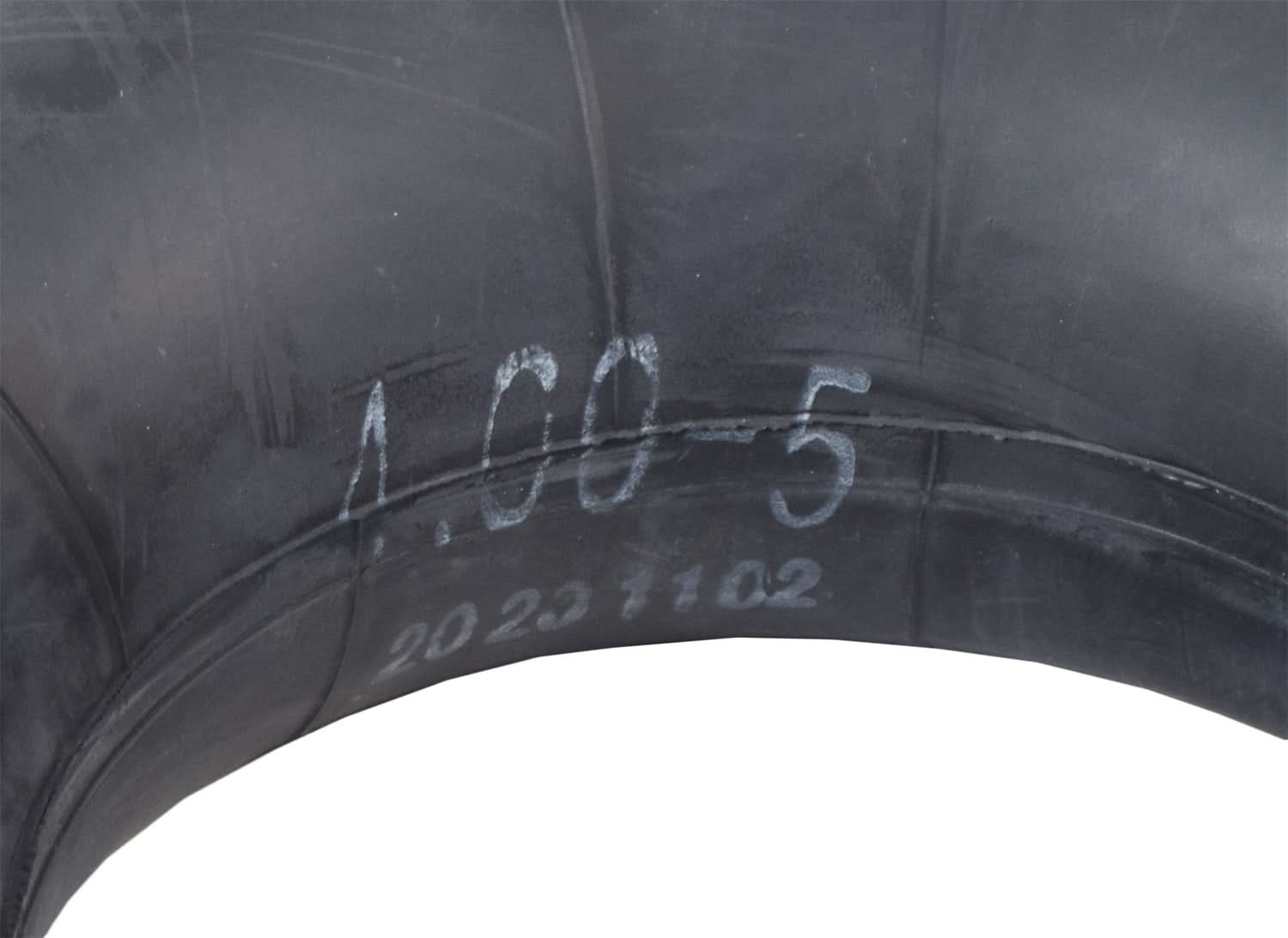 4.00-5 (13x4, 330x100) Inner Tube for Vintage Mobility Gatsby & Gatsby X Scooters, featuring visible writing and a 90-degree angled Schrader valve stem for easy air filling, suitable for both front and rear wheels.
