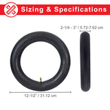 12-1/2 x 3.0 (12-1/2 x 2.25/2.75) Scooter Inner Tube - Heavy Duty Thorn Resistant with Angled Valve Stem; features thick walls, puncture resistance, and an angled valve stem.