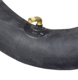 3.00-8 x 14x3 Pneumatic Black Tire with Q133 Tread and Inner Tube Set, featuring a black rubber tube with a brass valve, designed for Pride Pursuit XL mobility scooters.