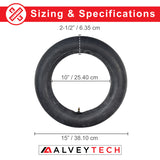 2.5-10 Tire & Tube Set for Baja, Honda, Minimoto, Motovox, & Razor Dirt Bikes, showing a black tire with visible measurements and a red and white logo in the background.