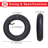 Inner Tube for the Razor E275, featuring an angled valve stem, displayed alongside a black tire. Suitable for the E200 Series, ensuring a smooth and uninterrupted ride.