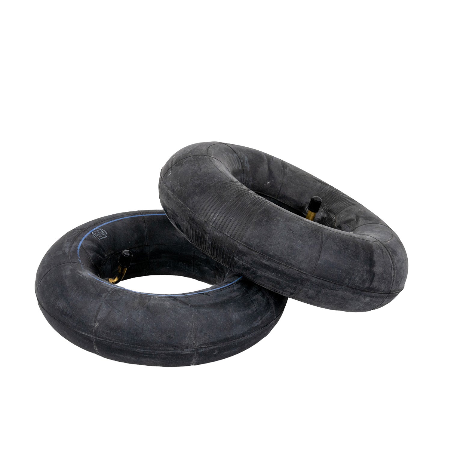 4.10/3.50-4 Pneumatic Scooter Tire with Q110 Tread, black rubber with visible tread pattern, available with or without a matching inner tube featuring an angled valve.