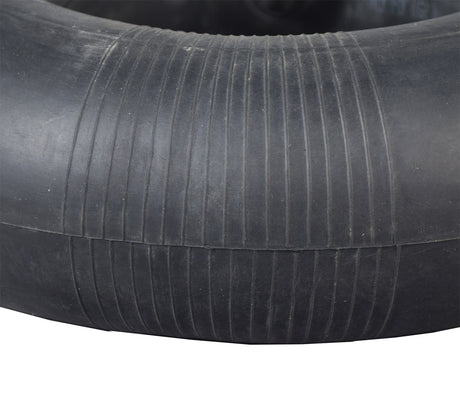 4.10/3.50-5 Inner Tube with 90 Degree Stem for Rascal 410 PC and 415 PC Power Chairs, featuring a black rubber tube with a curved surface, ideal for front pneumatic tires.