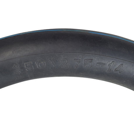 2.50-14 Inner Tube for Dirt Bikes showing a black tire with blue lines and a straight valve stem.