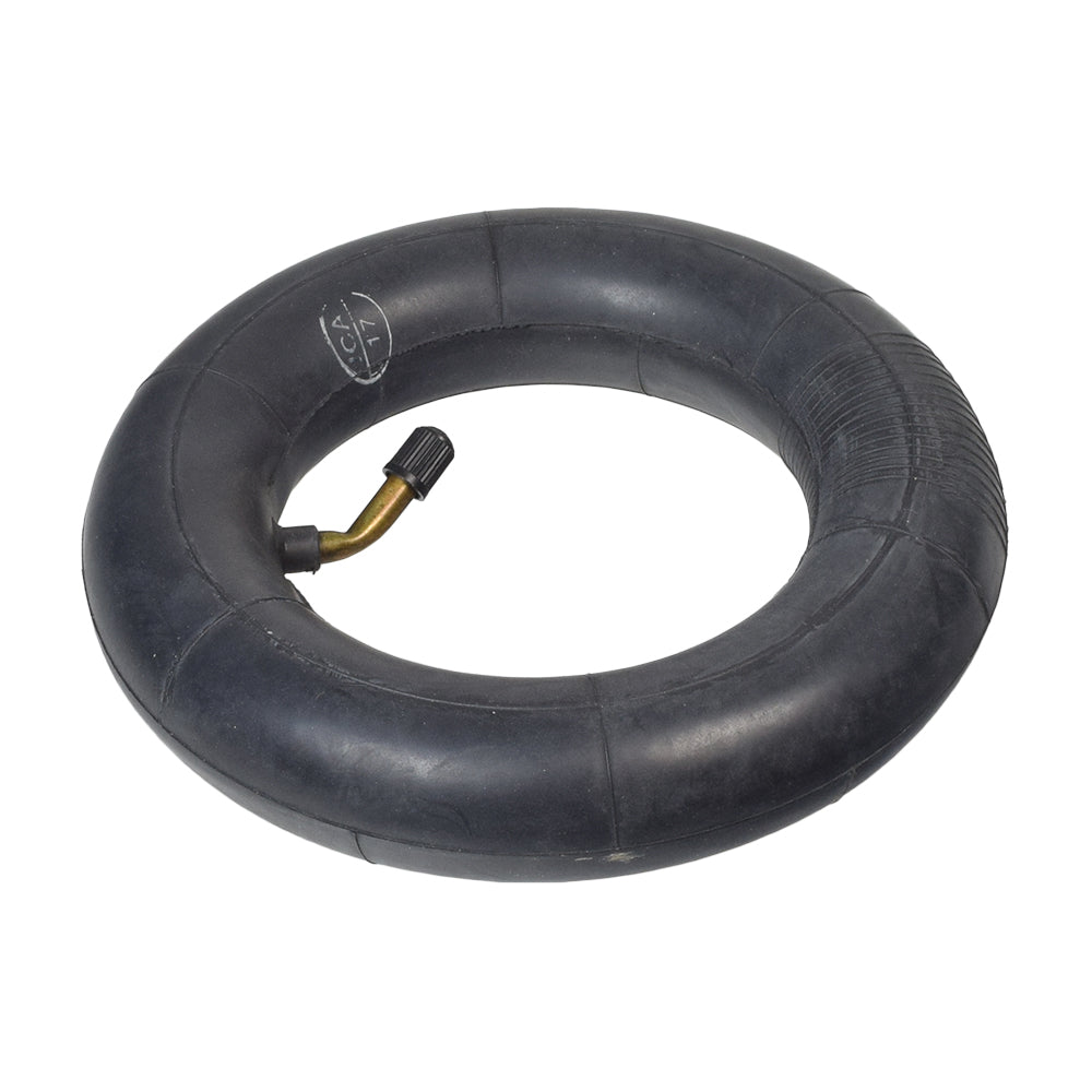 200x50 (8x2) Inner Tube with 45/45 Degree Angled Valve Stem, showing a close-up of the tire and angled brass valve stem, designed for electric recreational and mobility scooters.