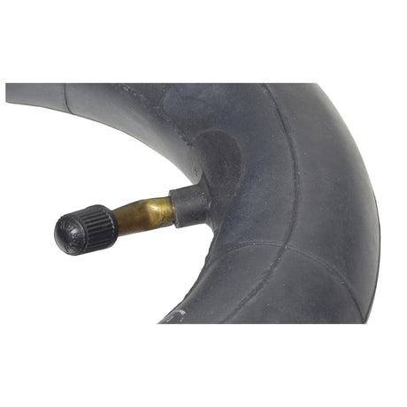 Close-up of a 200x50 (8x2) Inner Tube with 45/45 Degree Angled Valve Stem, featuring a distinctive angled metal valve stem designed for electric and mobility scooters.