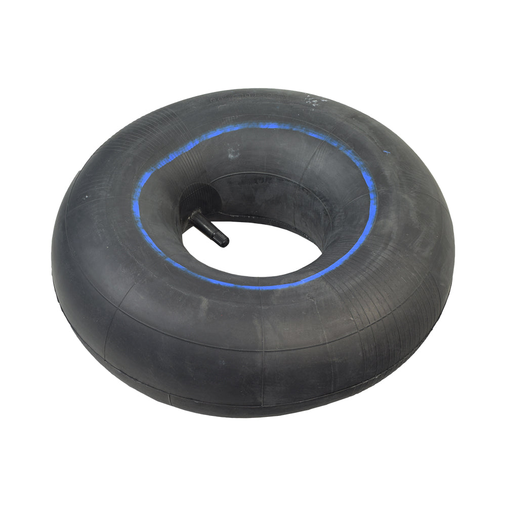 10x4.50-5 Inner Tube with Straight Valve Stem for Electric Scooters & Drift Trikes, featuring a black rubber tire with a hole in the middle, suitable for easy air pump or compressor hose attachment.