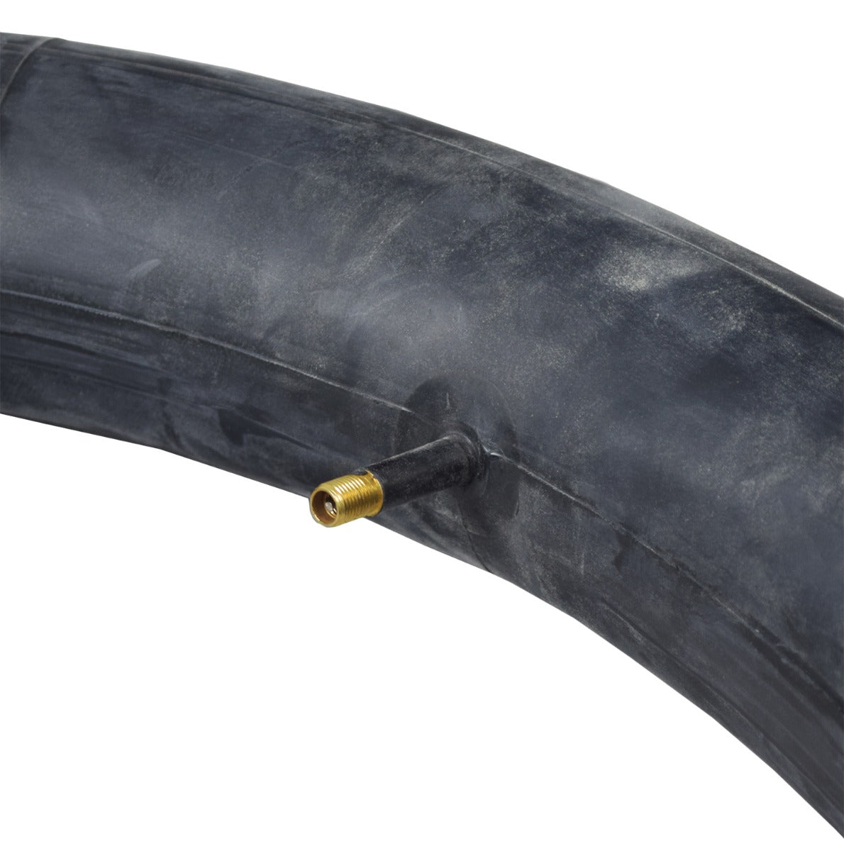 26x4 Inner Tube for the ANCHEER 26 500W Fat Tire Electric Mountain Bike, featuring a straight Schrader valve stem. Close-up shows a black rubber tube with a gold metal connector.