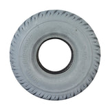 3.00-4 (10x3, 260X85) Foam-Filled Mobility Tire (2-5/8 Bead Width) with Durotrap C9210 Tread, featuring a grey circular tire with a hole in the middle, designed for scooters.