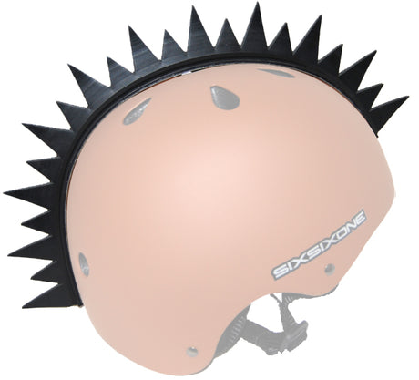 Jagged Edge Crest for Bike & Scooter Helmets featuring a helmet with prominent spikes, adding a bold and unique style to any helmet while providing protection.