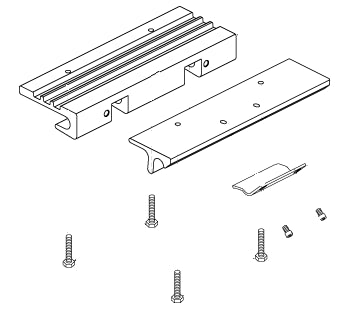 Drawing of Jazzy Non Quick Release Universal Seat Frame, depicted as a technical line sketch of a metal piece, showcasing its structural design and parallel lines.