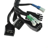 Close-up of the 6 Key VSI Joystick Controller for the Amigo eXcite Power Chair, showing black computer cables and a black adapter, highlighting the controller's detailed wiring and connection ports.