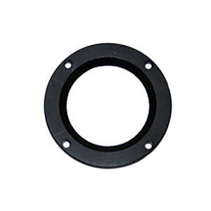 Boot Mounting Ring for E&J Joysticks: A black circular ring with multiple holes, designed to secure the special rubber boot, providing a water-tight, gasket-like seal for joystick units.