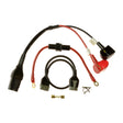 VR2 Joystick Cable and Battery Harness Kit for the Merits Atlantis 1 (P710) Power Chair, featuring various electrical cables and connectors, including a black scoop holding an essential yellow component.