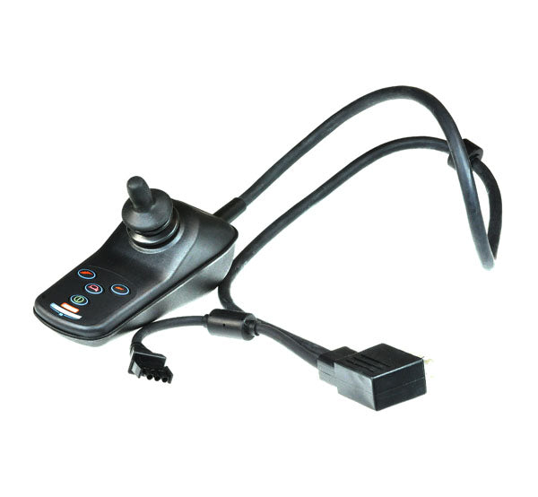 VSI Joystick Controller for the Shoprider 6Runner and Streamer Series, featuring a black remote control with a connector cable.