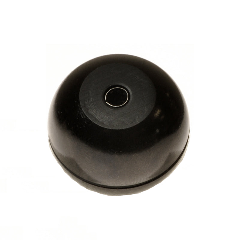 Ball Joystick Knob for Invacare Power Chairs, a black round object with a central hole, designed to fit various models with a 3/16 joystick shaft.