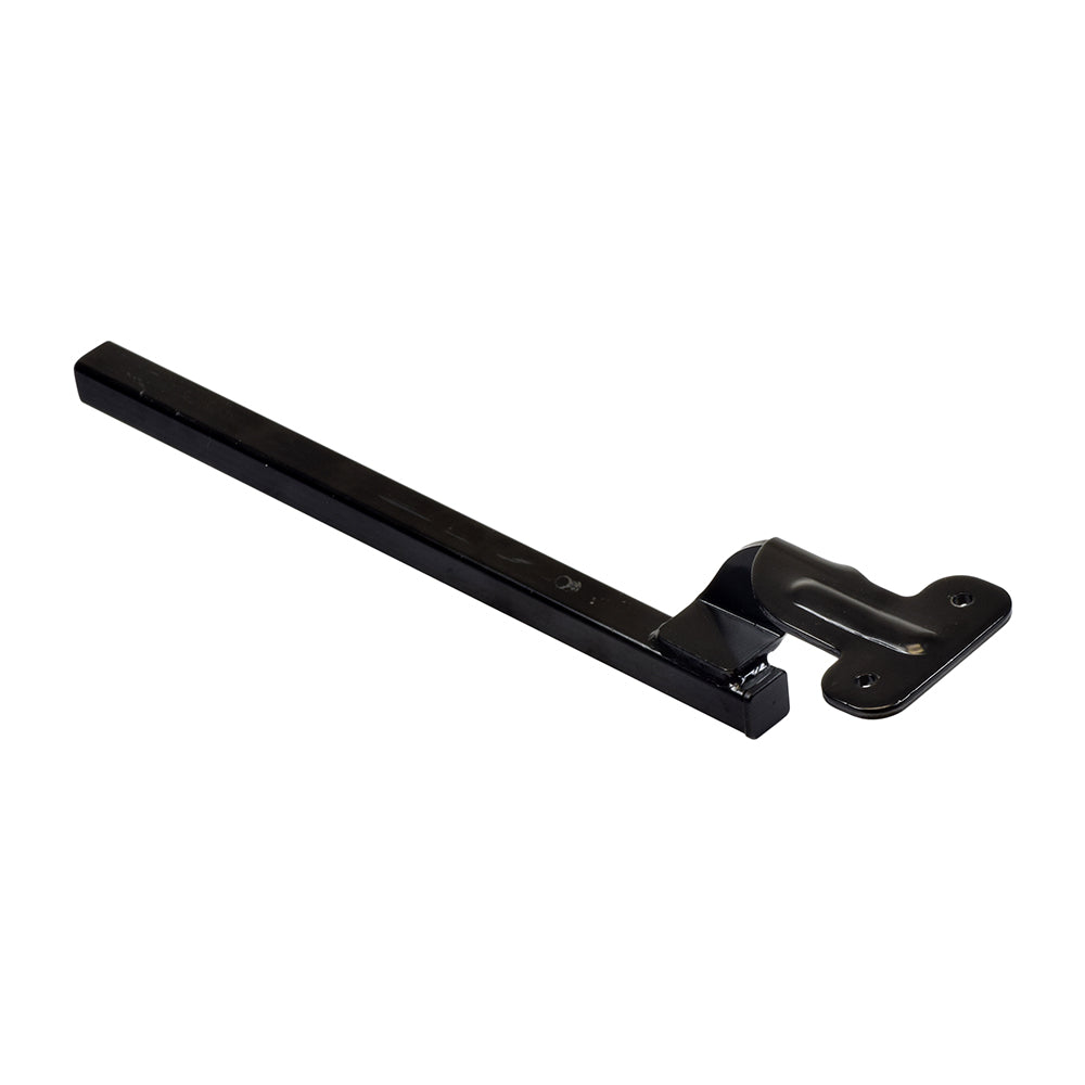 Joystick Mounting Bracket for Shoprider Power Chairs, a black metal tool with a handle, designed to fit on either armrest, ensuring proper joystick placement for various models.