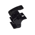 Joystick Receiver Mount for Jazzy & Quantum Power Chairs, featuring a black metal object with a central hole, designed for 2-post or HD removable armrests. Suitable for True Balance II seating.