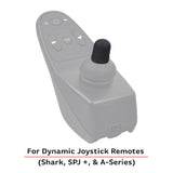 Joystick Knob for Dynamic Joystick Remotes (Shark, SPJ+, and A-Series) - A close-up of a grey joystick knob with a white stripe, compatible with power chairs like Invacare and Jazzy.