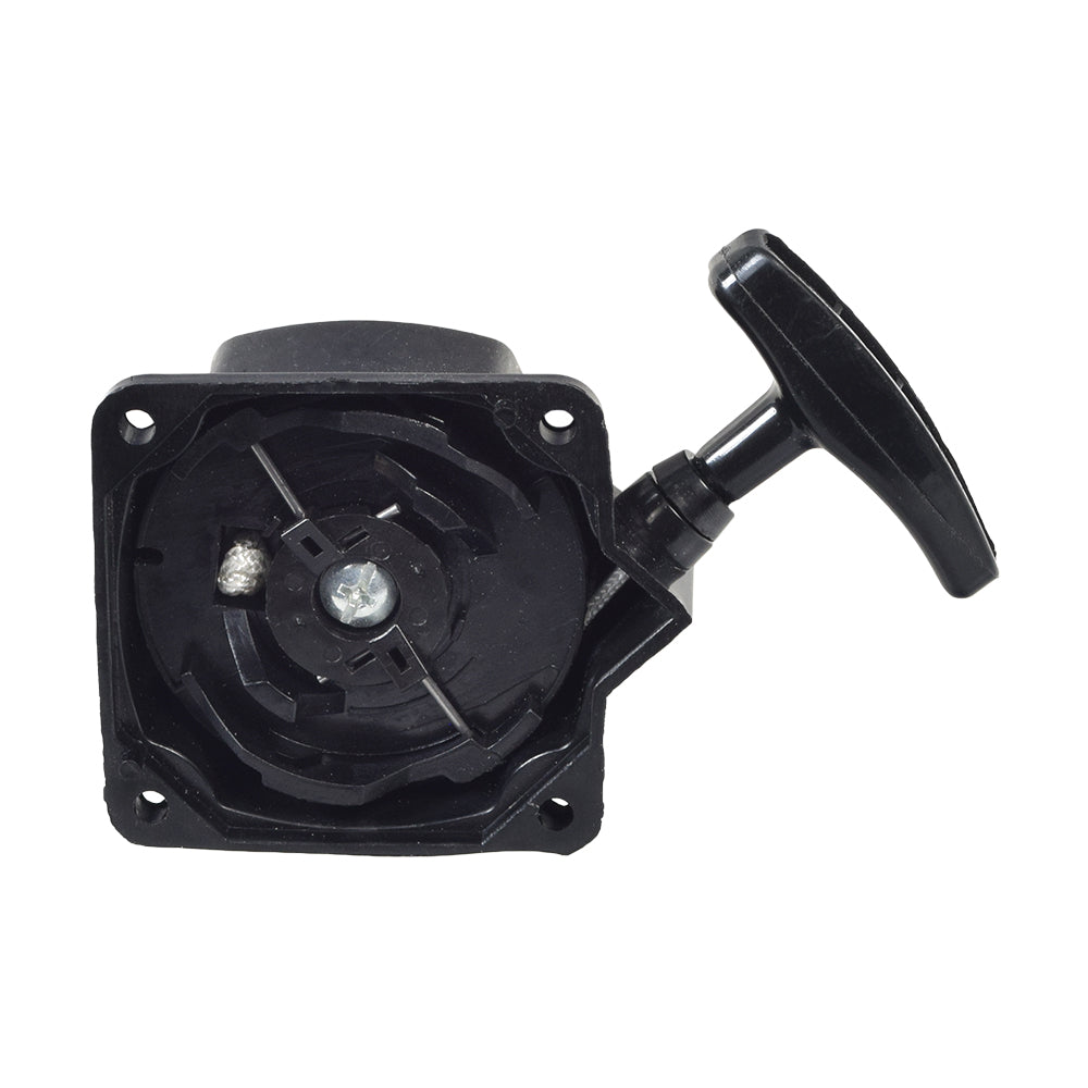 GSMoon Style Scooter Pull Start (47cc, 49cc, 52cc) - Black plastic device with a handle and screw, designed for gas scooters and pocket bikes.