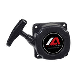 GSMoon Style Scooter Pull Start (47cc, 49cc, 52cc) featuring a black plastic device with a handle and a red and white logo, suitable for various gas scooters and pocket bikes.