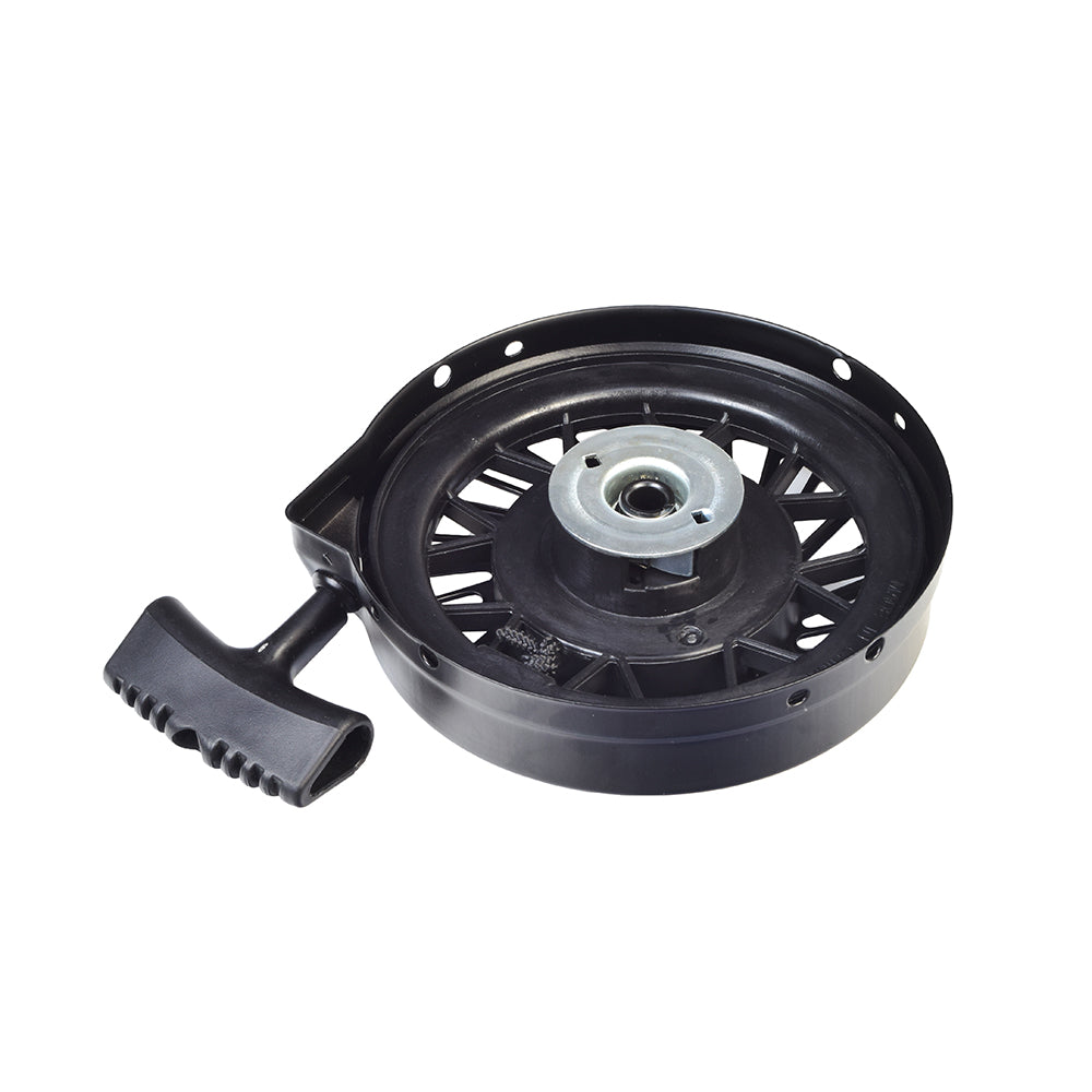 Pull Start 590785 for Tecumseh AV520, H30, OVRM105, TVS Series 90-120, TVXL840, and VLV Engines, featuring a black and silver pulley and a black plastic body with a metal handle.