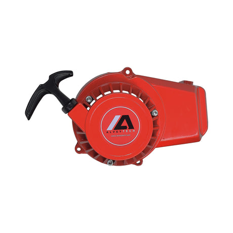 Pull Start for 47cc & 49cc ATVs, Dirt Bikes, & Pocket Bikes with a durable plastic housing and ergonomic handle, suitable for various mini motorized vehicles.