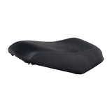 Black vinyl replacement seat for Coleman CC100X and newer Baja Doodle Bug mini bikes, featuring a close-up of its leather texture. Compatible with specific Doodle Bug VIN prefixes.