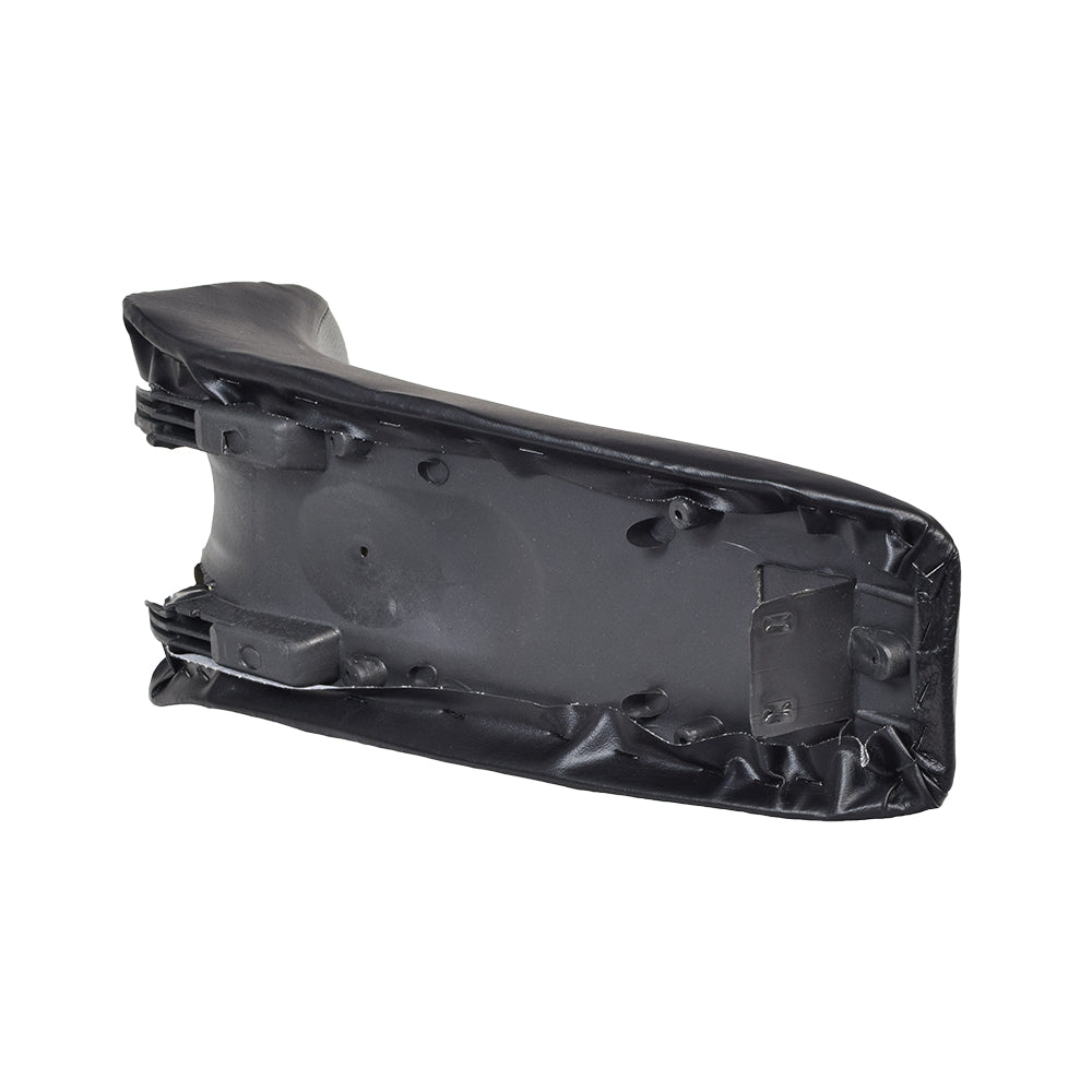 Seat for 110cc Coolster and Motovox Dirt Bikes: A black vinyl seat with holes, featuring a complete assembly including cover, foam, and plastic base.