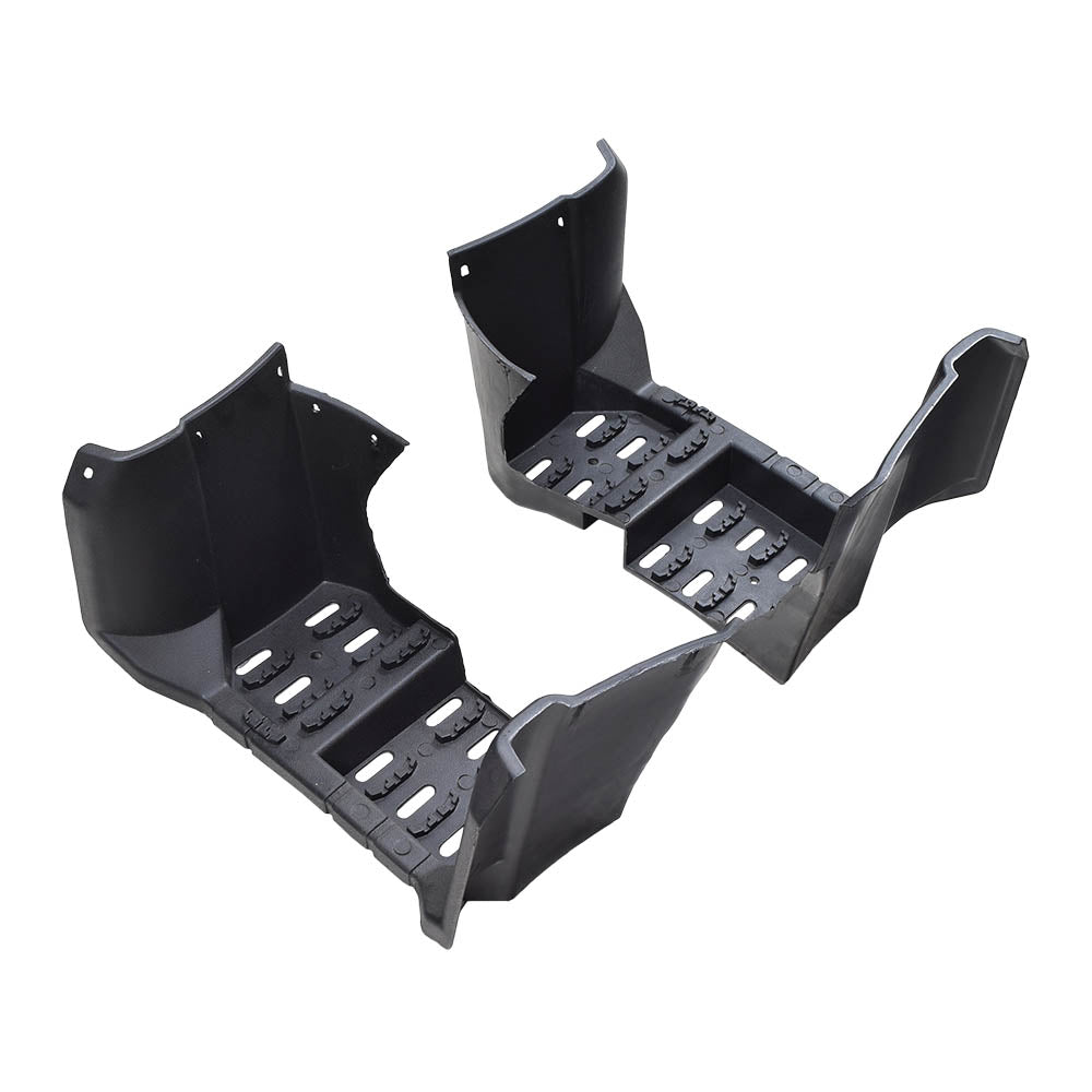 Foot Platforms for 90cc - 125cc ATVs featuring two black plastic parts with multiple mounting holes, designed for easy installation on various ATV models.