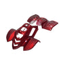 Red plastic fender set for 110cc ATVs, featuring vented nose with central headlight slots, compatible with models like TaoTao ATA-110B and Coolster ATV-3050C.