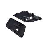 Front Fender Inserts for 50cc and 110cc ATVs, featuring two black plastic panels with holes, designed to fit on the left and right sides of the ATV's front fender fairing.