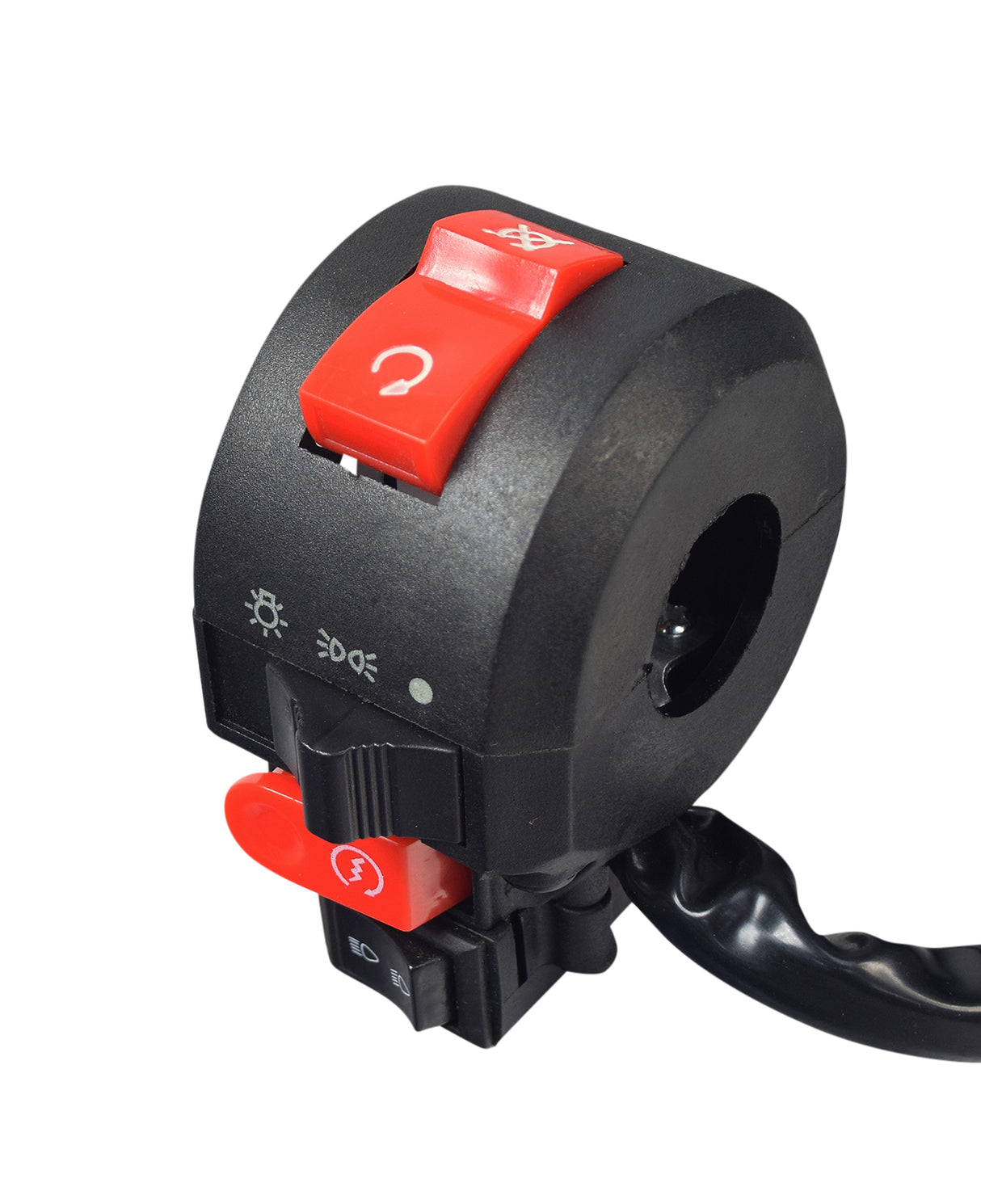 4-Function Starter Switch for 110cc TaoTao ATVs, featuring a black and red switch with a wire, white circle, and arrow, designed for TaoTao ATA-110 series and other 50cc to 250cc ATVs.