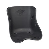 Seat for the Monster Moto / Mega Moto MM-K80 80cc Go-Kart (Blemished) featuring a black plastic bucket design with holes and safety belt slots, ensuring secure rider support.