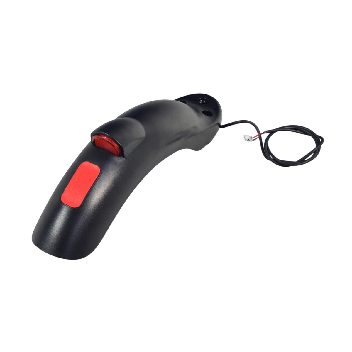 Rear Fender with Brake Light for the Razor T25 Electric Scooter, featuring a black and red design with an attached wire, ensuring a perfect fit as a replacement part.