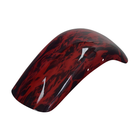 Front Fender for the Fit Right DB003 40cc 4-Stroke Mini Bike featuring a red and black flame pattern, designed for easy installation and aesthetic rejuvenation of the mini bike.