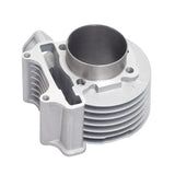 172cc Big Bore Kit for 150cc GY6 Scooter Engines, featuring a silver cylinder with a round shape and central hole, designed to enhance performance with components like piston, rings, and gaskets.