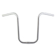 Lowrider Hi-Rise Handlebar for Bikes in chrome silver, featuring a vintage 1960s style with a 1 diameter tube, designed for 1 stem clamps, shown on a white background.