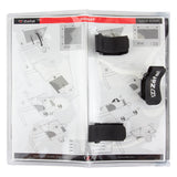 Doomap Handlebar Mount Map Case for Bikes shown in packaging, featuring a black strap and instruction booklet. This weatherproof, washable case mounts with velcro straps, ensuring secure attachment to bike handlebars.